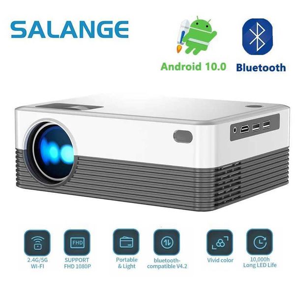 Projecteurs Salange P35 Android 10 Projecteur WiFi Portable Mini Video Beam Smart TV 1280 * 720DPI POUR LES FILMES DE GAMING THEATERS HOME 1080P 4K VIDEO J240509