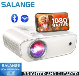 Projectoren Salange P69 Mini-projector Full HD 1080P WIFI Bluetooth 8500Lumen Video-projector voor thuisbioscoop Smart Phone Stick Roku BeamerL240105