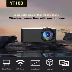 Projectoren Salange YT100-projector Mini draagbare beamer van hoge kwaliteit Outdoor Camping Smartphone Draadloos spiegelen Ondersteund thuisbioscoop 231215