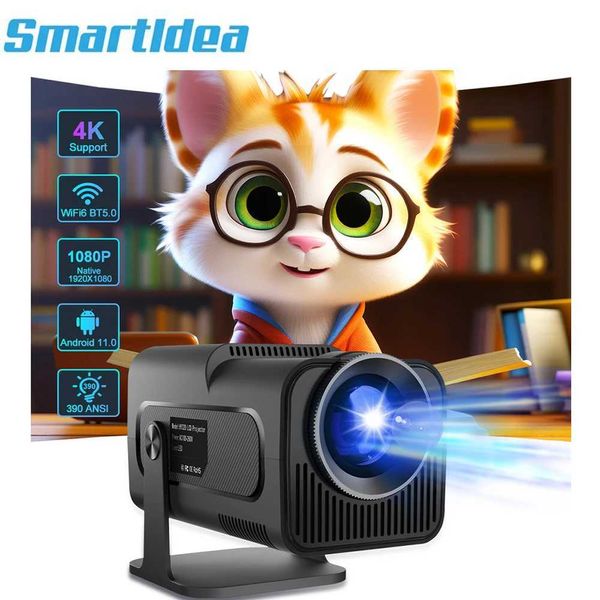 Projecteurs SmartIDEA Android 11 Projecteur Native 1920 X 1080P 390ANSI WIFI6 BT5.0 Full HD Film Portable Projecteur 180 Free Style J240509