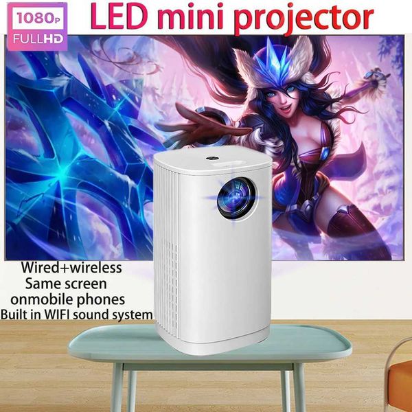 Projecteurs T1 4K Ultra HD Projecteur 1080p WiFi USB MINI Intelligent Mini Movie Home Theatre Projecteur Android Wireless Network Video Screen J240509