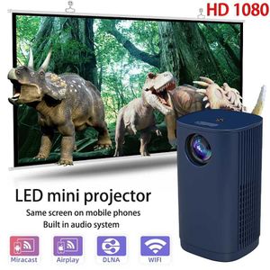 Projecteurs T1 Mini Projecteur Protor WiFi Smart TV Box Sync 4K Android Wireless Network LED Video HD 1080 Construit In Audio Home Theatre J240509