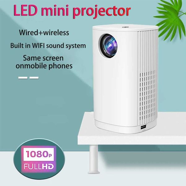Projecteurs T1 Mini Portable Projecteur 1080p 4K Ultra HD avec WiFi USB Intelligent Android Video Video Movie Home Theatre Project J240509