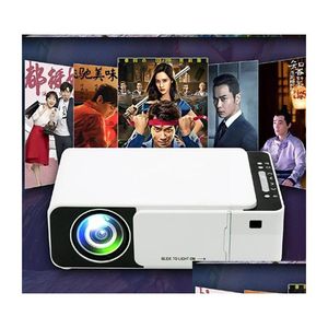Projecteurs T5 Projecteur LED portable 4K 2600 Lumens 1080P HD Vidéo USB Beamer pour Home Cinema Projecteurs Wifi en option Retail Drop Del Dhgsf