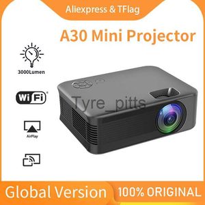 Projecteurs TFLAG Mini Projecteur A30 WiFi 4K Support Smart TV Portable Home Theatre Cinema Projecteurs LED 3D Film via HD USB Port 3000lumen X0811