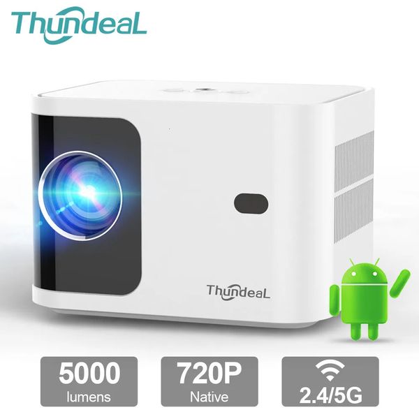 Projecteurs ThundeaL HD Mini projecteur TD91 pour vidéo complète 1080P 4K 5G WIFI Android Portable TD91W cinéma maison projecteur 231215
