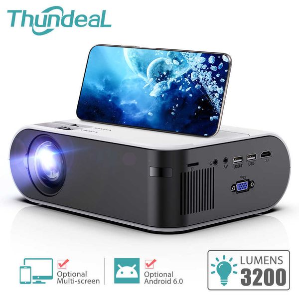 Proyectores Thundeal Mini TD60 Cinema de inicio portátil para Full HD 1080p Video multisdonante 3D Beamer Wifi LED Game Game Proyector T221216