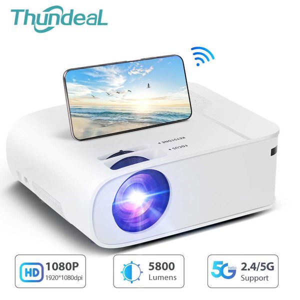 Projecteurs ThundeaL TD93 Projecteur 5G WiFi Full HD 1080P Projecteur Grand Écran Android Proyector 3D Theater 2K 4K Vidéo Portable LED Beamer T221216