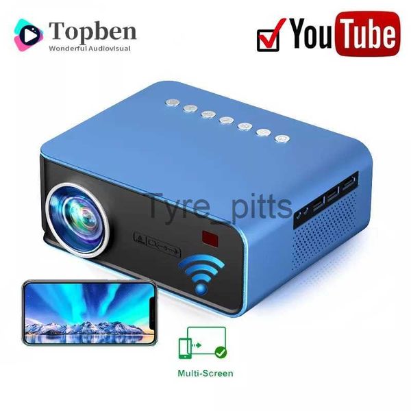 Proyectores Topben T4 Proyector portátil Mini 1080p Soporte HD Cine en casa de YouTube Computadora de teléfono móvil Tableta PC Mirrorización WiFi X0811