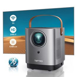 Projectoren TOPTRO TR23-projector Draagbare 5G WIFI Bluetooth-projector 9500 lumen 1080P Ondersteunde thuisbioscoop Buitenprojector Stofdicht 231109