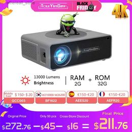 Projecteurs Touyinger Q10w Pro Android projecteur 4K Mini projecteurs full HD cinéma vidéo Proyector LED Home cinéma projecteur écran Bluetooth Q231128
