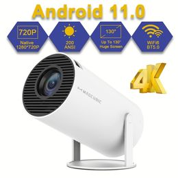 Proyectores Transpeed 4K Wifi6 Proyector Android 11.0 200 ANSI Dual WIFI Allwinner H713 BT5.0 1280 * 720P Cine en casa Portátil al aire libre 231122