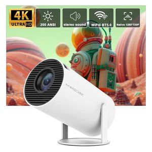 Projectoren Transpeed Android 11 4K Projector WiFi6 HY300 Allwinner h713 200ANSI BT50 1280720P Dual wifi Home Theater Outdoor draagbaar y231215