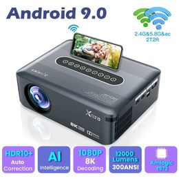 Projectoren TransSpeed Projector 12000 Lumens Android 9.0 Amlogic T972 300ansi Dual WiFi HD 1920 * 1080p Bt5.0 8k Auto Correct Home Theatre J240509