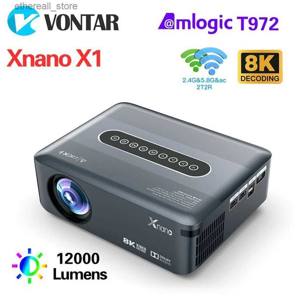 Proyectores V VONTAR 8K Decodificación Proyector inteligente 4k 1080p Full HD1920 * 1080P Proyector LCD Android 9 2T2RWifi Video LED Cine en casa Xnano X1 Q231128