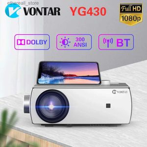 Projecteurs VONTAR YG430 projecteur natif 1080p YG433 Full HD 1920x1080P LCD intelligent Android Mini projeteur 2.4G Wifi BT LED vidéo Home Cinema Q231128