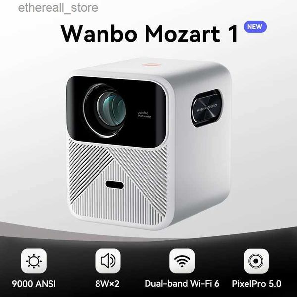Proyectores Wanbo Mozart 1 Android 9.0 2K 4K Proyector 1080P Full HD Proyector portátil WIFI 6 2+32GB Enfoque automático para cine en casa inteligente Q231128