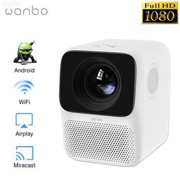 Projectoren Wanbo T2 MAX LCD Mini draagbare projector Full HD 1080P Smart tv Android WiFi Bluetooth Home Theater-projectoren Algemene versie L230923