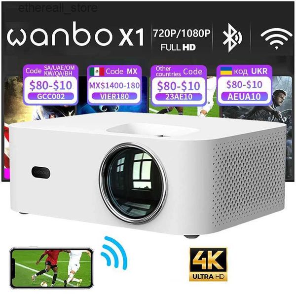 Projecteurs Wanbo X1 Pro/Max projecteurs 4K pris en charge Android Wifi téléphone Hd 1080P 8000 Lumens LED Mini projecteur Portable pour le bureau à domicile Q231128