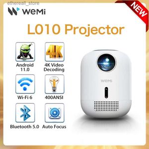 Projecteurs Projecteur WEMI T10 4K 1080P Smart WIFI BT. Projection sans fil Full HD LCD Vidéo Home Cinéma Q231128