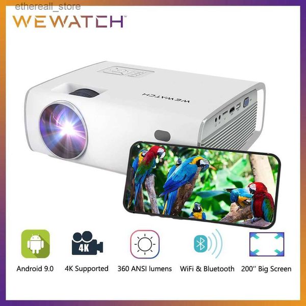 Projecteurs WEWATCH S1 Android 4K projecteur pris en charge natif 1080P 360 ANSI Lumens Home cinéma projecteurs LED intelligents Full HD WIFI Beamer Q231128