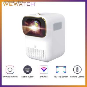 Projecteurs WEWATCH V30 Mini projecteur intelligent Portable HD natif 1080P WiFi Proyector haut-parleur intégré Home cinéma vidéo enfants projecteur Q231128
