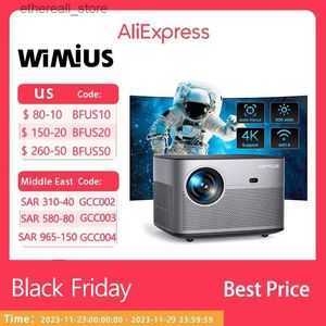 Wimius P64 1080P Full HD Projector, 500 ANSI 15000L 4K Supported, WiFi 6 Bluetooth Projector with Autofocus and Keystone Correction