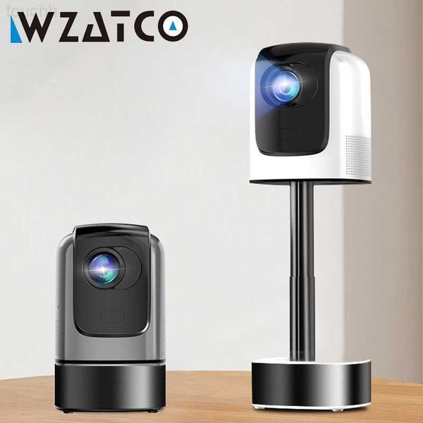 Proyectores WZATCO A3 Smart LCD portátil LED Proyector plegable Auto Keystone Android WiFi Bluetooth Video Proyectores de películas 1920 * 1080P 4K L230923