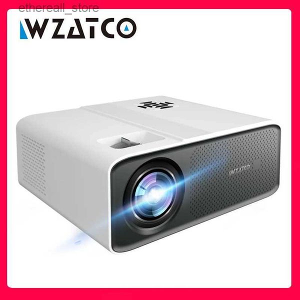 Proyectores WZATCO C5 200 INCUMENTO 1080P FULL HD LCD Video LED Proyector Portable Cine Beamer Beamer Soporte Android TV Box Q231128