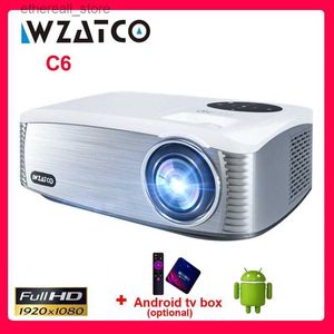 Proyectores WZATCO C6 4k Proyector LED 1920x1080P Full HD Externo Android 11.0 Wifi Smart Home Cinema Proyector de video Proyector de película portátil Q231128