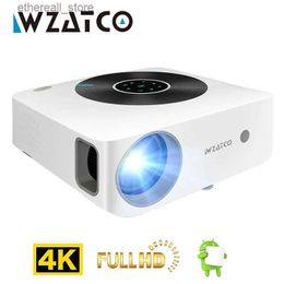 Proyectores WZATCO H2 Proyector LED Smart Android WIFI Video Full HD 1920 * 1080P Proyector 200 pulgadas Cine en casa Proyector de cine con 4D Keyston Q231128
