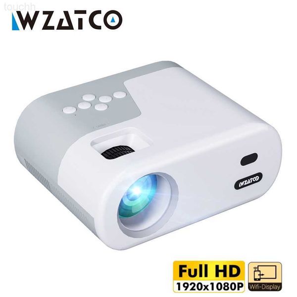 Projecteurs WZATCO V1 6500Lumens LED projecteur WIFI Portable Full HD 1080P Home HDMI cinéma Mini projecteur de film en plein air vidéoprojecteur L230923