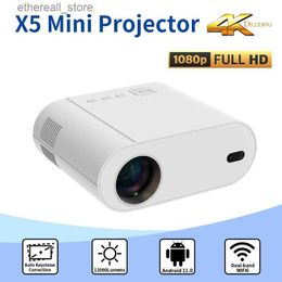 Projecteurs X5 projecteur 4K pris en charge 2 + 32G 1080P Android 11.0 Wifi 5G 12000 Lumens BT 5.2 projecteur de faisceau pour cinéma maison bureau camping Q231128