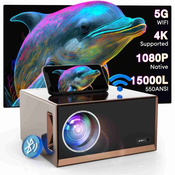 Proyectores XIDU Proyector 4K Android 9.0 Nativo Full HD 1080P 15000 lúmenes Bluetooth 5.1 Keystone 5G WiFi Luz diurna Cine en casa al aire libre L230923