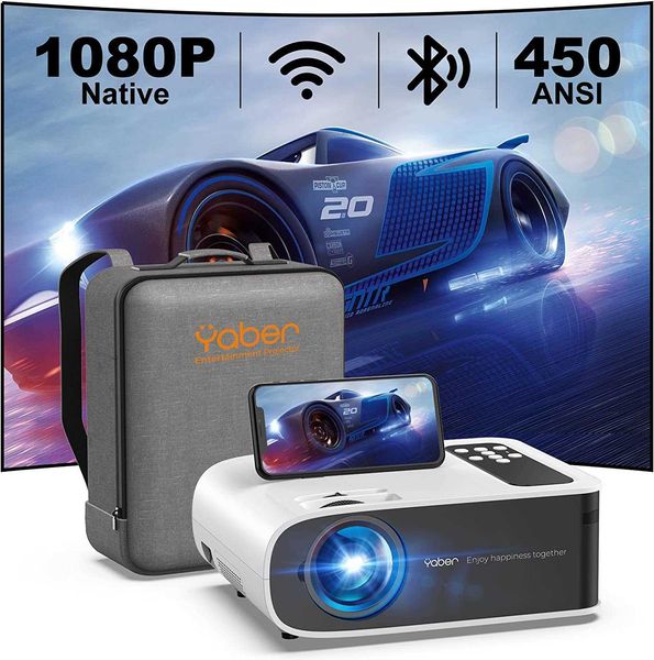 Proyectores Yaber 4K Proyector Pro V8 con WiFi 6 y Bluetooth 50 450 ANSI Proyector al aire libre Video casero portátil Proyector J230221