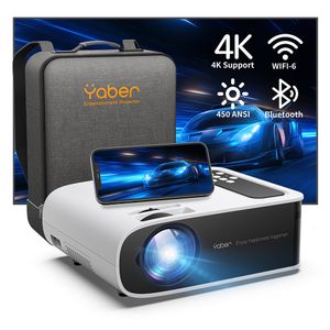 Projectors YABER Pro V8 4K with WiFi 6 and Bluetooth 5 0 450 ANSI Outdoor Portable Home Video 230214