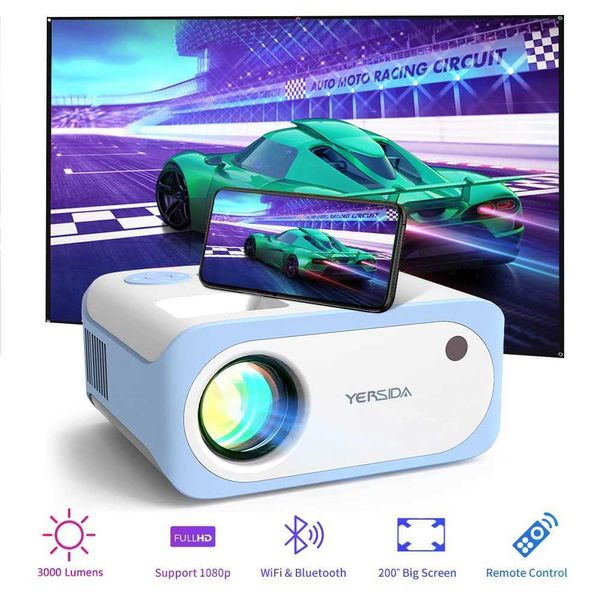 Projecteurs Yersida Mini Projecteur P2 Portable Smart Home Native 1280X720P Prise en charge haute définition pour les projets de smartphone 4K avec WiFi Bluetooth LCD J240509