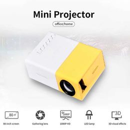 Projecteurs YG300 Mini Projecteur LED YG300 Amélioré 1000 lumens 320x240p HDMI compatible USB Home Media Player Beam J240509