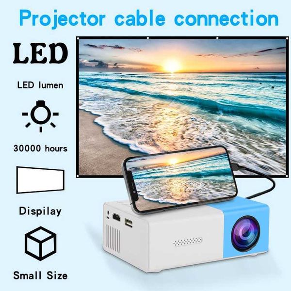 Projecteurs YG300 Nouveau Projecteur Téléphone même écran USB HDMI Léger facile à transporter Banque d'alimentation HD Projecteur J240509