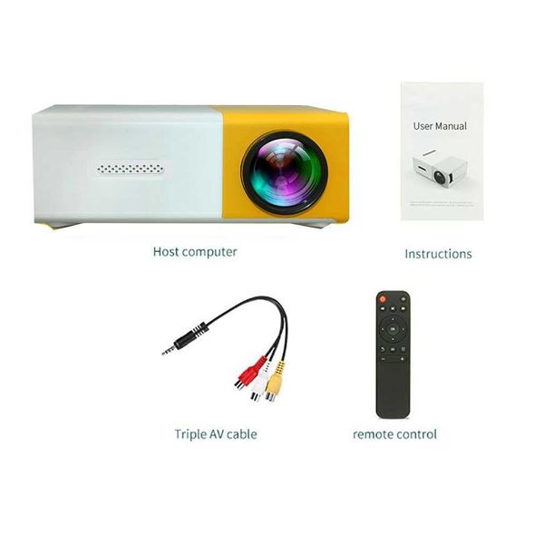 Proyectores YG300 Mini proyector LED portátil Compatible con 1080P HDMIcompatible USB Audio Portable Home Media Video Player Proyector R230306