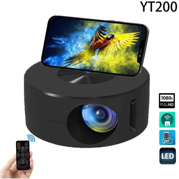 Projecteurs YT200 LED Mobile Video Mini Projecteur Home Theatre Média Player Childrens Gift Cinema Cable Même écran Projecteur Home Theatre Project J240509