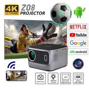 Projecteurs Z08 Android / iOS 4k Projecteur Full HD 1080p 4K Video Dolby Audio Home Theatre Autofocus Keystone 5G WiFi Portable Projecteur Toy J240509