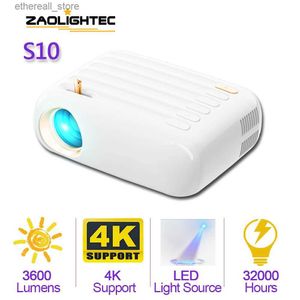Projecteurs ZAOLIGHTEC nouveau projecteur WIFI Portable S10 Mini Support intelligent 4K HD projecteur de film 200 pouces grand écran LED projecteur Bluetooth Q231128