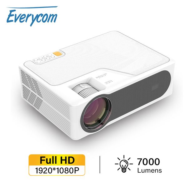 ProjecteursEverycom YG625 Projecteur LED LCD Natif 1080P 7000 Lumens Support Bluetooth Full HD USB Vidéo 4K Beamer pour Home Cinéma 230818