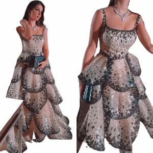 Prom Dres Sexy Spaghetti Robe de bal Quinceanera Frs Layered Chiff Ocn Robe de soirée Robe de Festa Mulher Luxo M2dG #