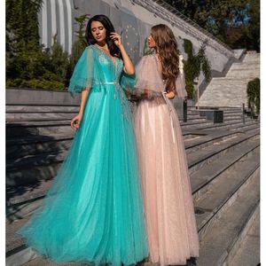 Prom Glamoror V-Neck Long 1/2 Robes Sirène Sirène Glabeurs de remaniement CELLEUR SIDE CLATCHER Longueur de plancher Made PLUS POUR TAILLE VERSTIDO DE NOITE