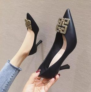 Prom Party Comfort Women Robe de soirée Fashion Elegant Black High Heels Designer Chaussures Stiletto Party Bureau de mariage Pum