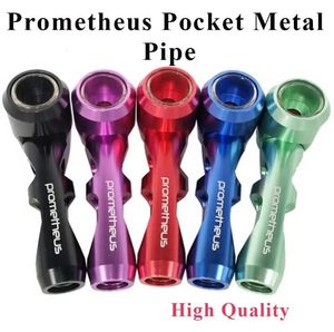 Prometheus Pocket Metalen Pijpen Elektronische Sigarettenpijp Wax Droog Kruidenhouder Glas Metaal Aluminium Pijp Met doos