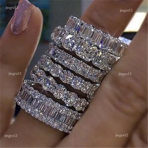 Promesse eefs élégant anneau sterling sier diamond cz fiançailles bagues bagues pour femmes hommes fine je s