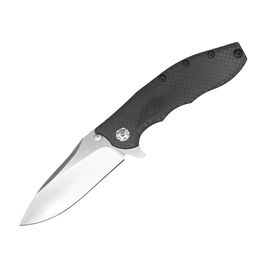 Promotie 0562CF Flipper Vouwmes D2 Drop Point Satin Blade koolstofvezel met TC4 Titanium legering handgreep kogellager wasmachine snel open EDC Pocket Folder messen